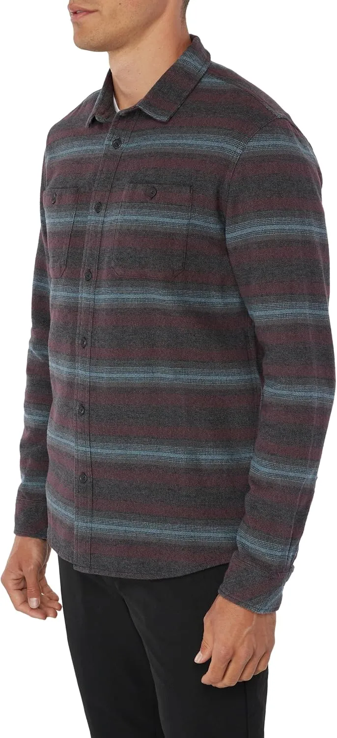 O'NEILL Men's Plaid Stretch Flannel - Long Sleeve Flannel Shirt for Men - Casual Button-Up Shirt