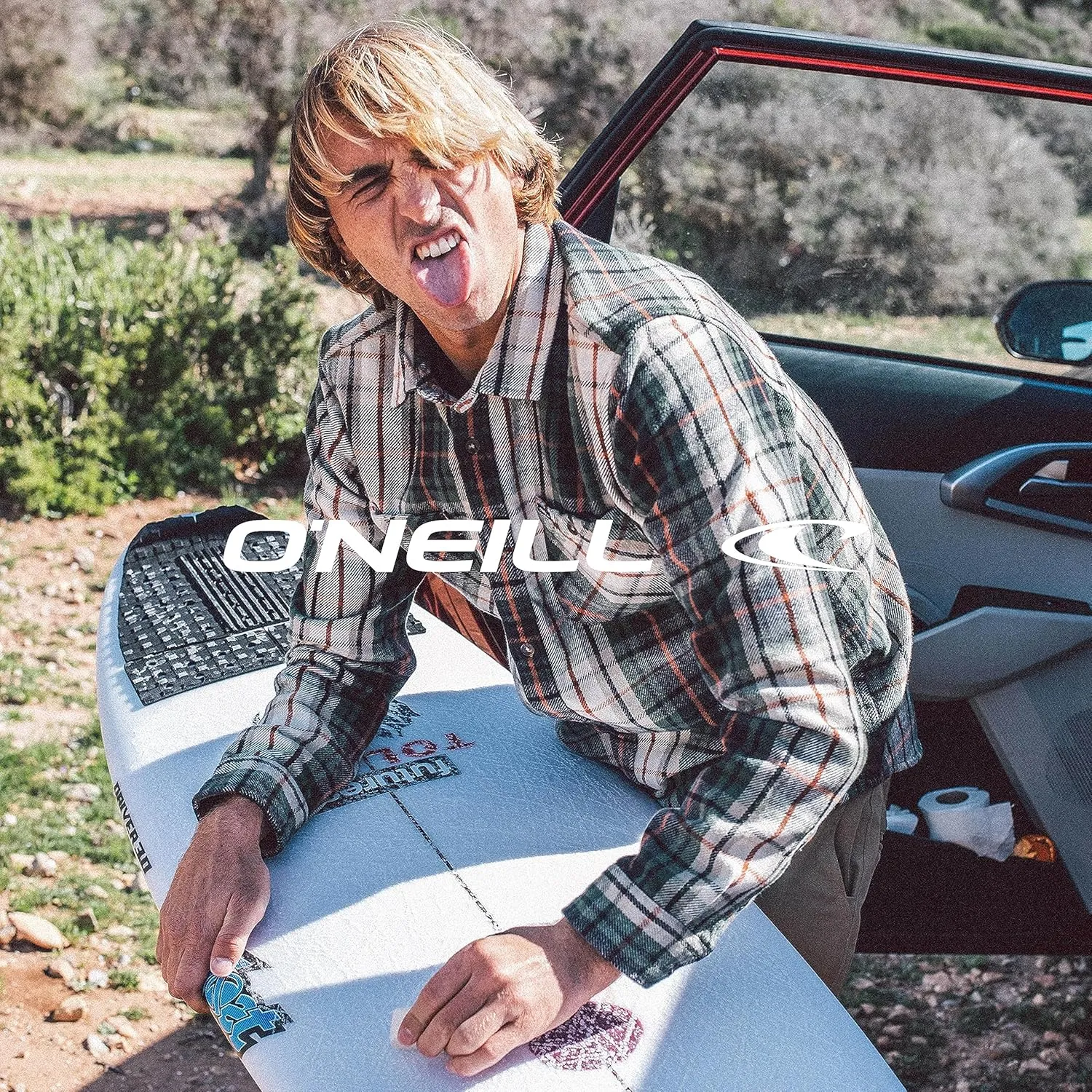 O'NEILL Men's Plaid Stretch Flannel - Long Sleeve Flannel Shirt for Men - Casual Button-Up Shirt