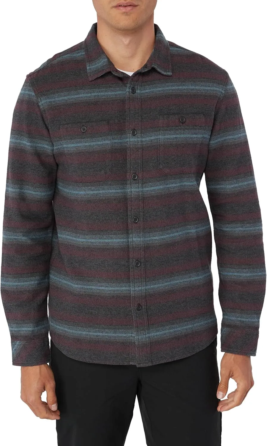 O'NEILL Men's Plaid Stretch Flannel - Long Sleeve Flannel Shirt for Men - Casual Button-Up Shirt
