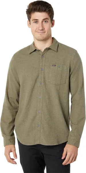 O'NEILL Men's Solid Flannel - Long Sleeve Flannel Shirt for Men - Casual Button-Up Shirt