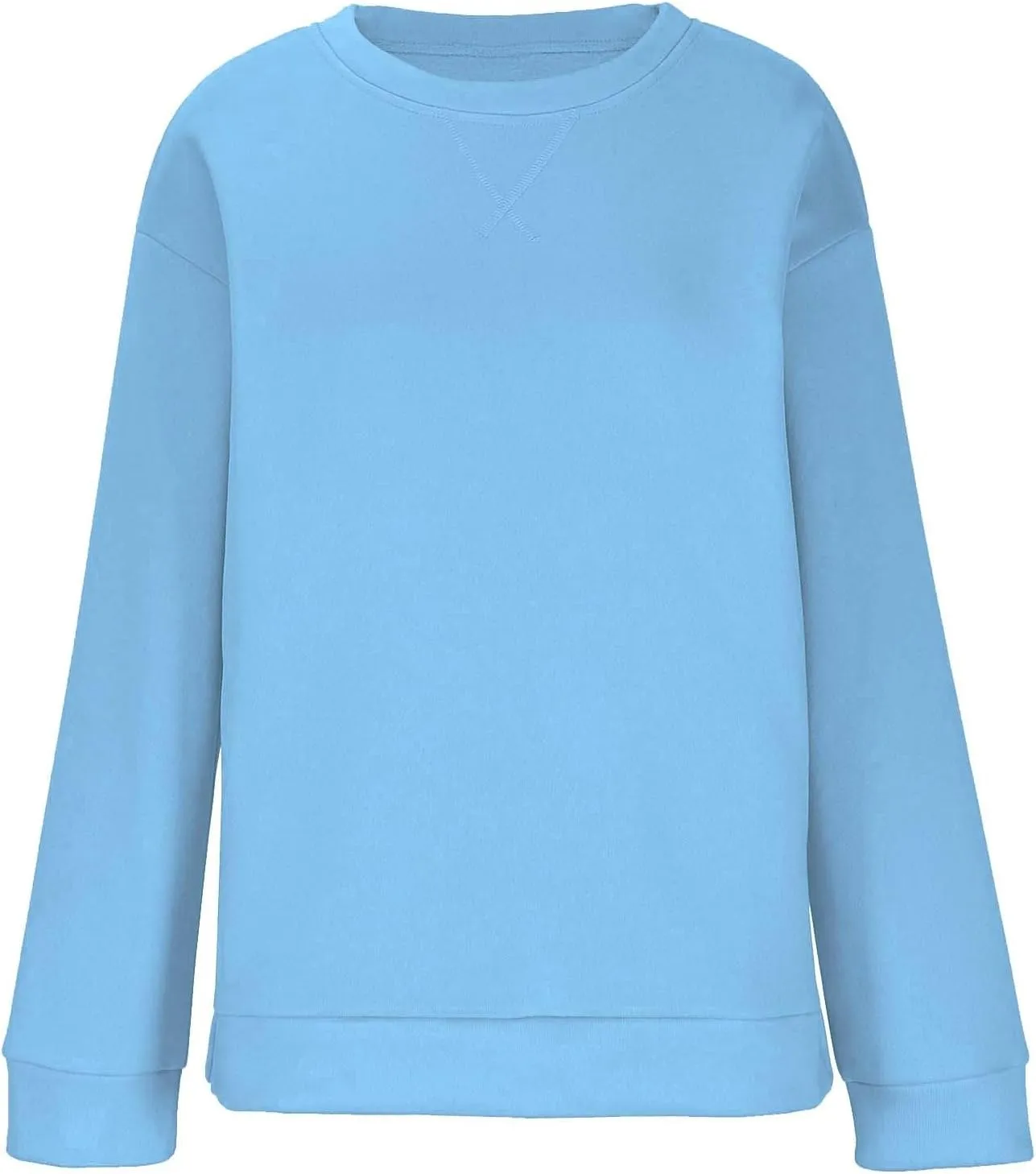 Oversized Crewneck Sweatshirt Women Side Slit Long Sleeve Fleece Pullover Tops Soft Cozy Plain Hoodie Preppy Clothes