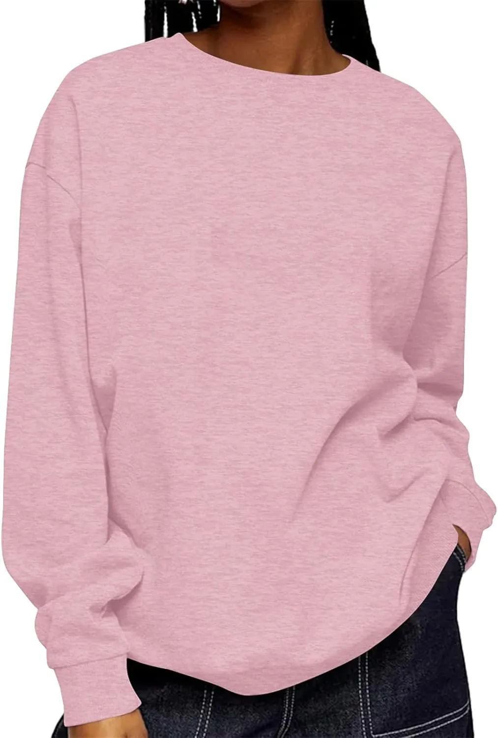 Oversized Sweatshirt for Women Fleece Pullover Plus Size Cute Crewneck Sweatshirts Comfort Hoodie Warm Sweaters