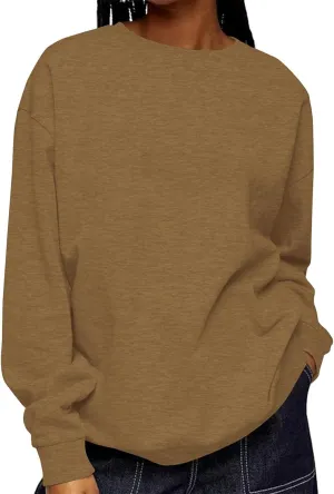 Oversized Sweatshirt for Women Fleece Pullover Plus Size Cute Crewneck Sweatshirts Comfort Hoodie Warm Sweaters