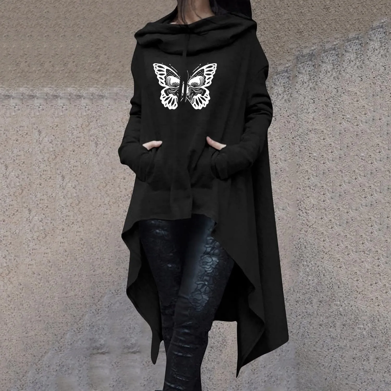 Oversized Sweatshirt For Women Women Loose Hoodie Long Hooded Tops Ladies Sweatshirt Sweater Asymmetric Blouse