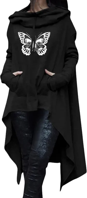 Oversized Sweatshirt For Women Women Loose Hoodie Long Hooded Tops Ladies Sweatshirt Sweater Asymmetric Blouse