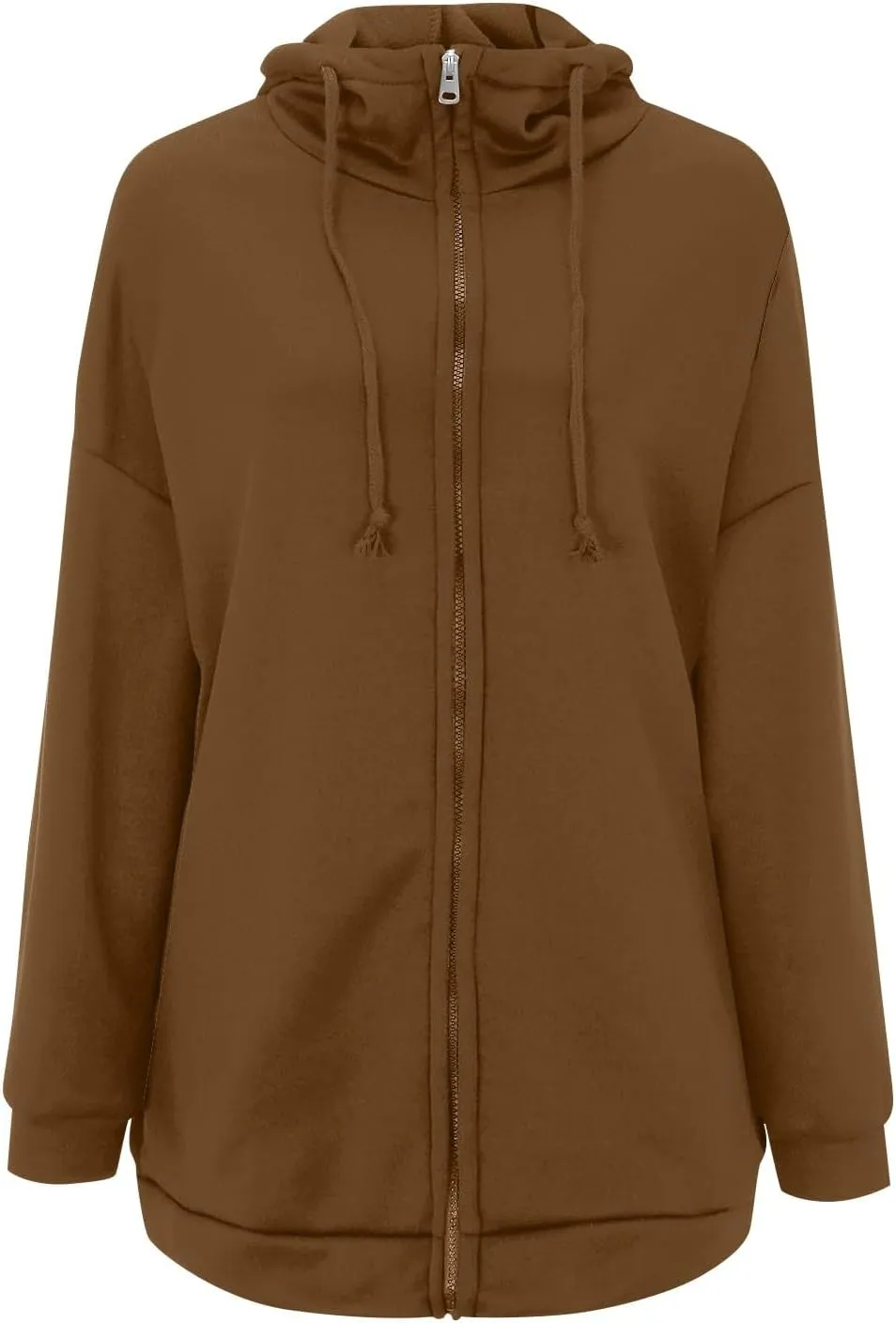Oversized Zip Up Hoodies for Women Plus Size Long Sleeve Hooded Sweatshirt Casual Fall Long Fleece Jacket with Pockets