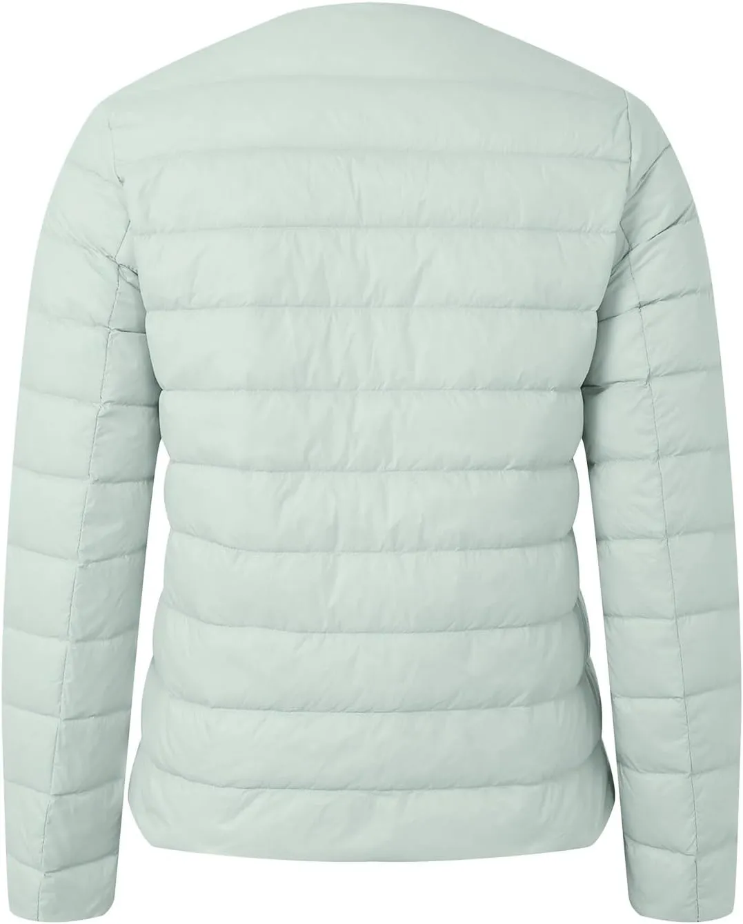Packable Down Jacket for Women Lightweight Quilted Coat Portable Crewneck Long Sleeve Down Jackets Button Down