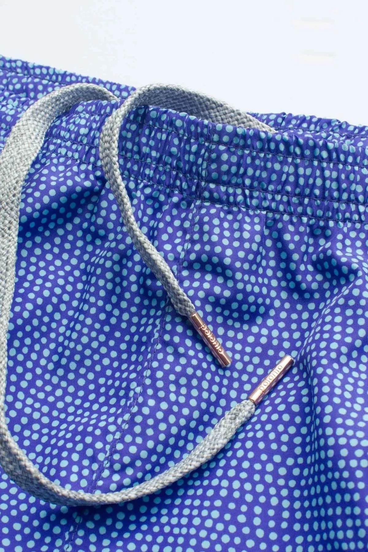 Periwinkle Dots Runner Swim Trunks