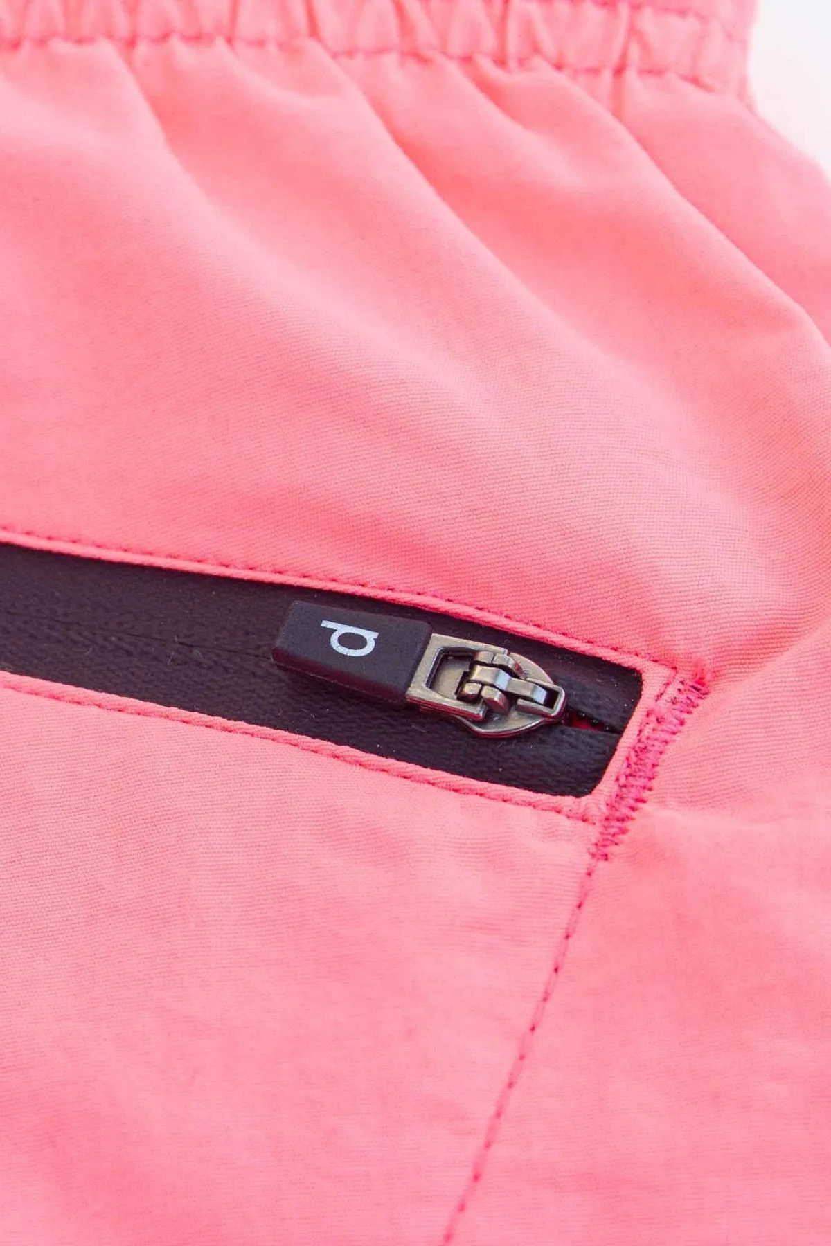 Pink Crinkle Nylon Runner Swim Trunks