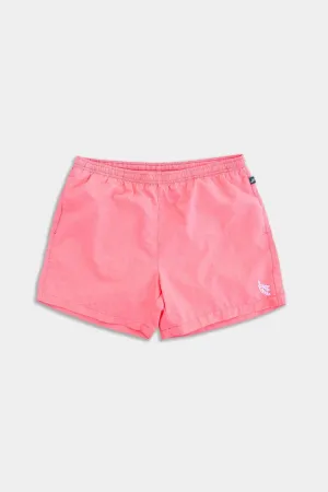 Pink Crinkle Nylon Runner Swim Trunks