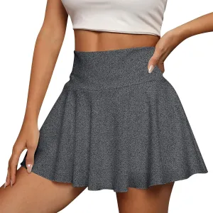 Pleated Skirts for Women High Waisted Tummy Control Tennis Golf Skirt Built-in Shorts Athletic Mini Skort with Pocket