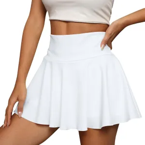 Pleated Tennis Skirts for Women Tummy Control High Waisted Athletic Skort Summer Golf Skirts with Shorts Underneath