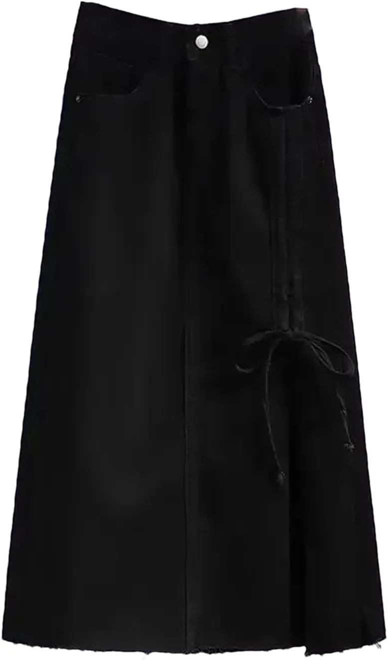 Plus Size Women's Clothing High-Waisted Slimming Denim Skirt