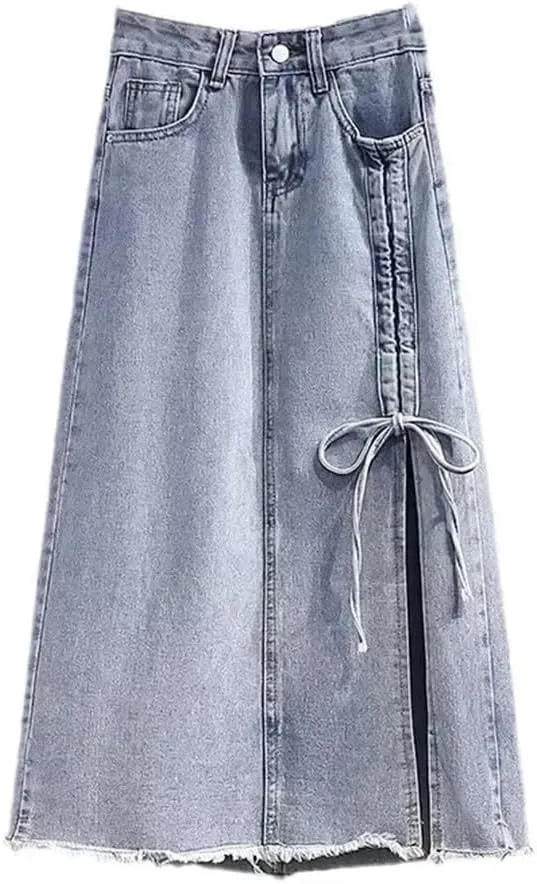 Plus Size Women's Clothing High-Waisted Slimming Denim Skirt