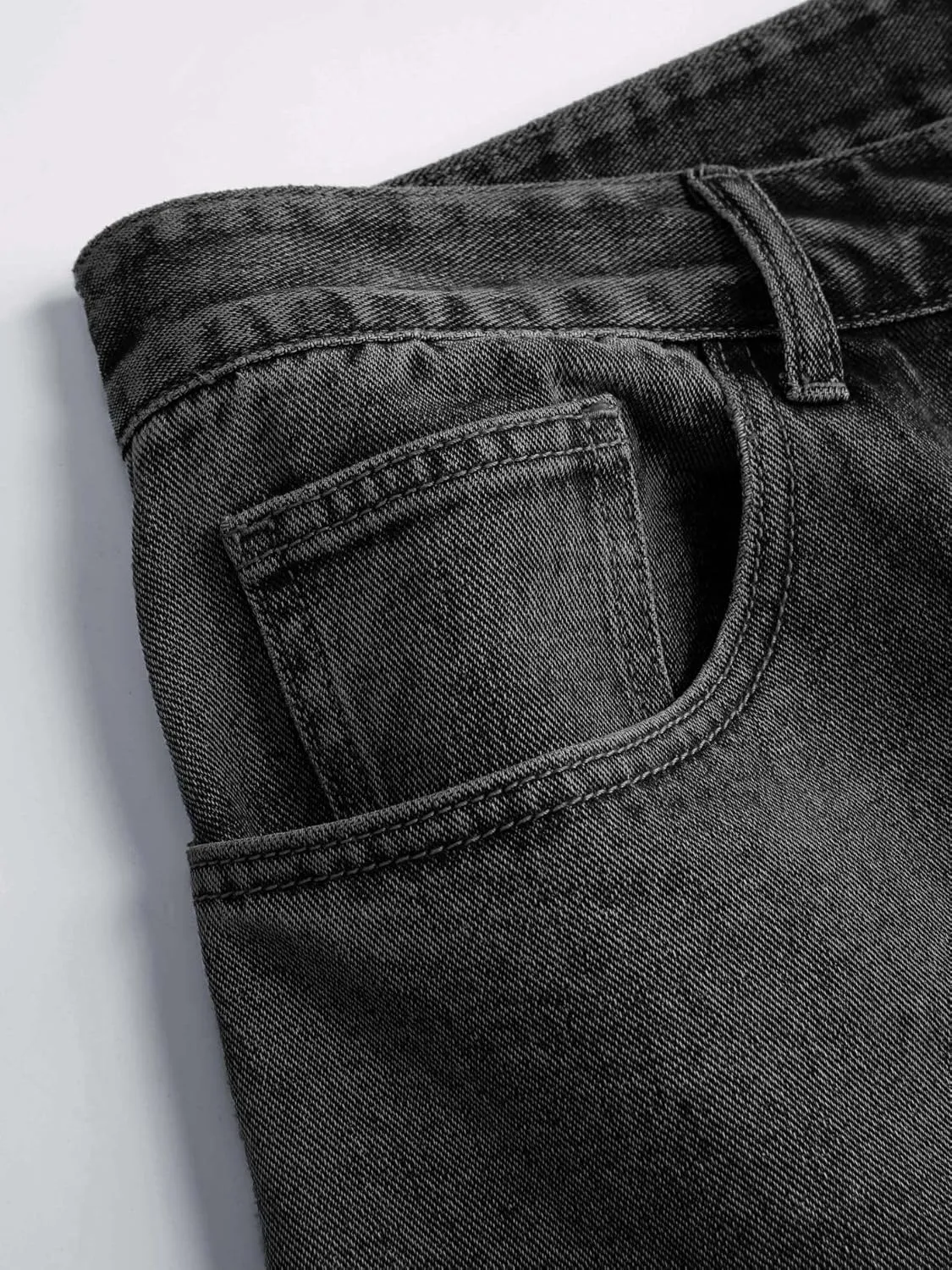 Plus Size Women's high-Waisted Denim Skirt Slit Zipper Denim Skirt Casual Skirt with Pockets