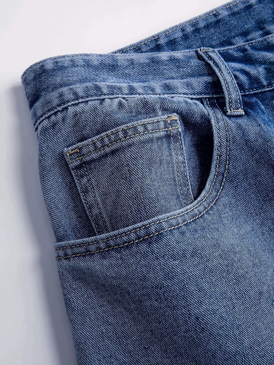 Plus Size Women's high-Waisted Denim Skirt Slit Zipper Denim Skirt Casual Skirt with Pockets