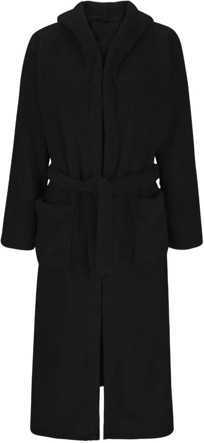 Plush Robes for Women Cozy Fuzzy Robe Nightgowns Shower Spa Bathrobe Warm Flannel Fleece Robe with Shawl Collar
