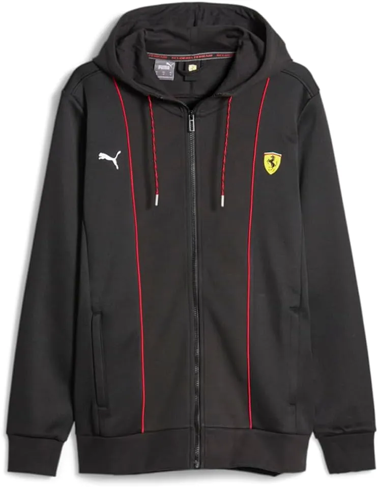 PUMA Mens Scuderia Ferrari Race Hooded Sweat Jacket Athletic Outerwear Casual - Black