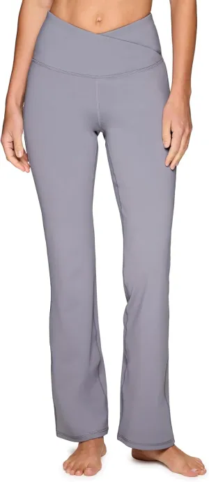 RBX Active Flare Legging for Women, Crossover Waistband Squat Proof Bootcut Flared Yoga Pant for Workouts, Loungewear