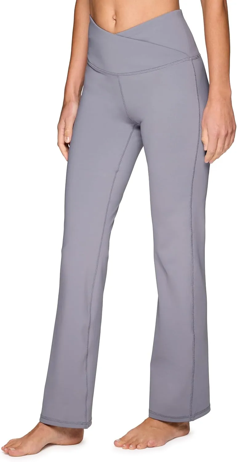 RBX Active Flare Legging for Women, Crossover Waistband Squat Proof Bootcut Flared Yoga Pant for Workouts, Loungewear