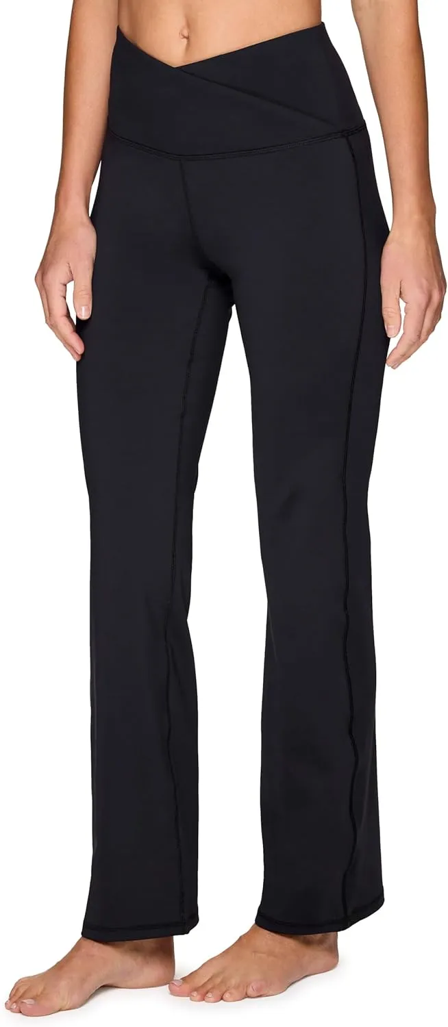 RBX Active Flare Legging for Women, Crossover Waistband Squat Proof Bootcut Flared Yoga Pant for Workouts, Loungewear