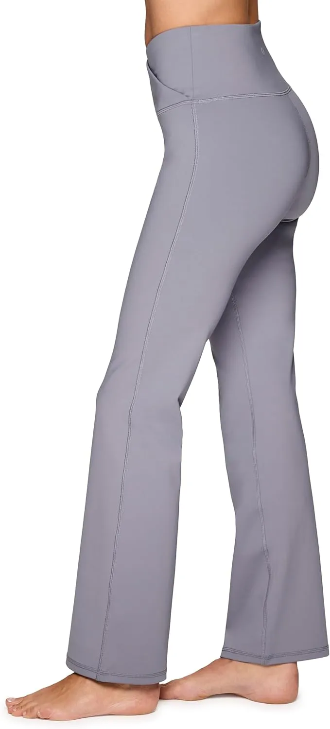 RBX Active Flare Legging for Women, Crossover Waistband Squat Proof Bootcut Flared Yoga Pant for Workouts, Loungewear