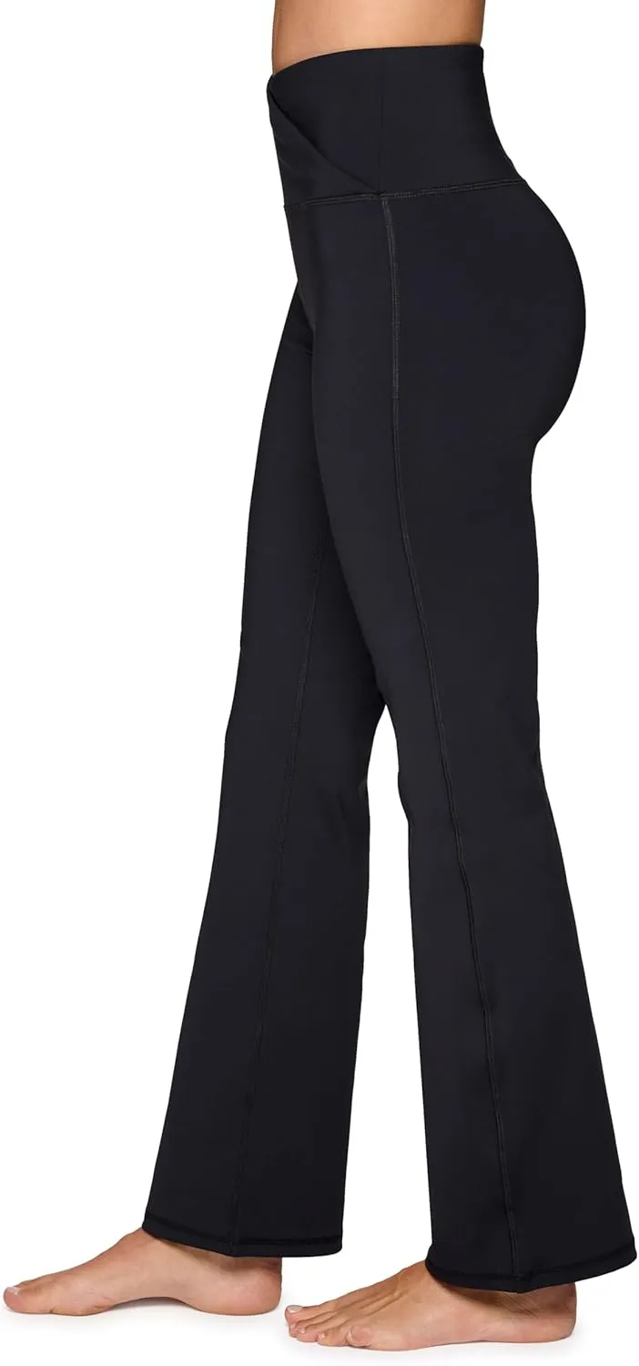 RBX Active Flare Legging for Women, Crossover Waistband Squat Proof Bootcut Flared Yoga Pant for Workouts, Loungewear