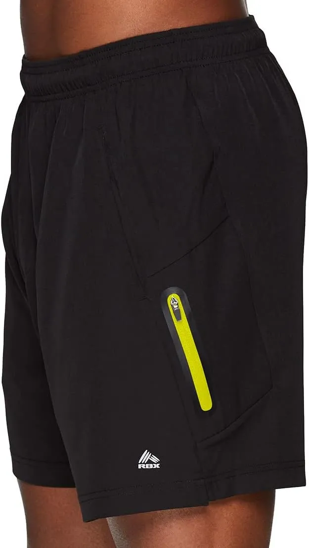 RBX Active Men's 9-Inch Inseam Stretch Woven Athletic Basketball Gym Shorts with Pockets