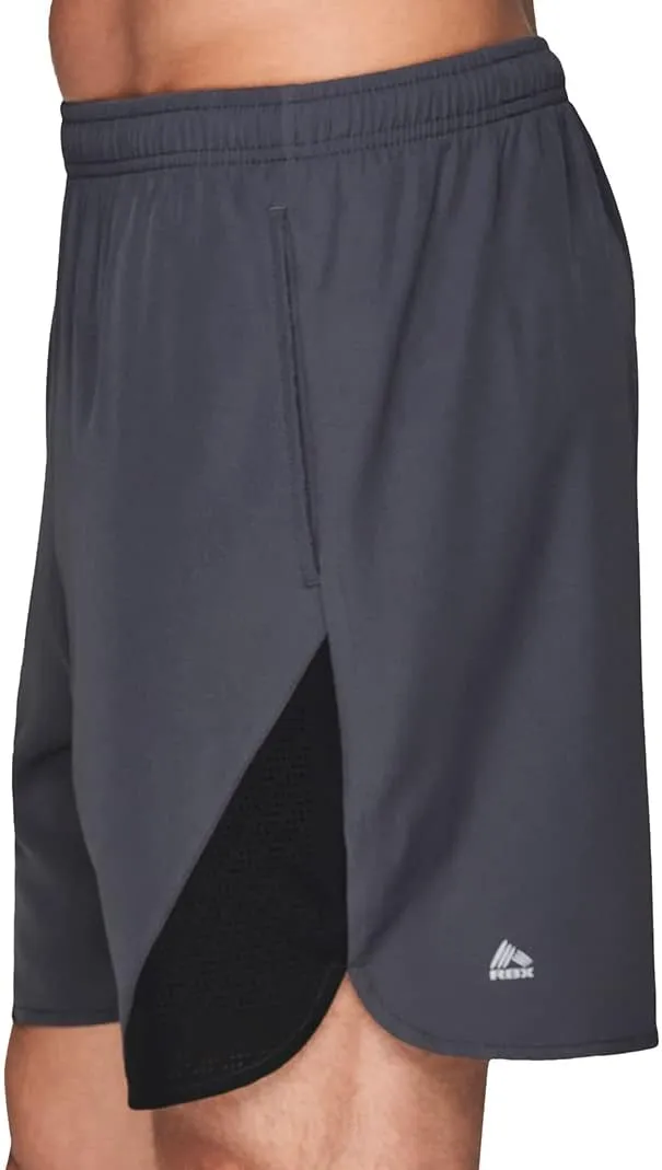 RBX Active Men's 9-Inch Inseam Stretch Woven Athletic Basketball Gym Shorts with Pockets