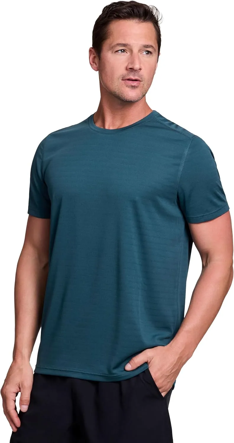 RBX Active Men's Athletic Performance Workout Gym Running Short Sleeve Crewneck T-Shirt