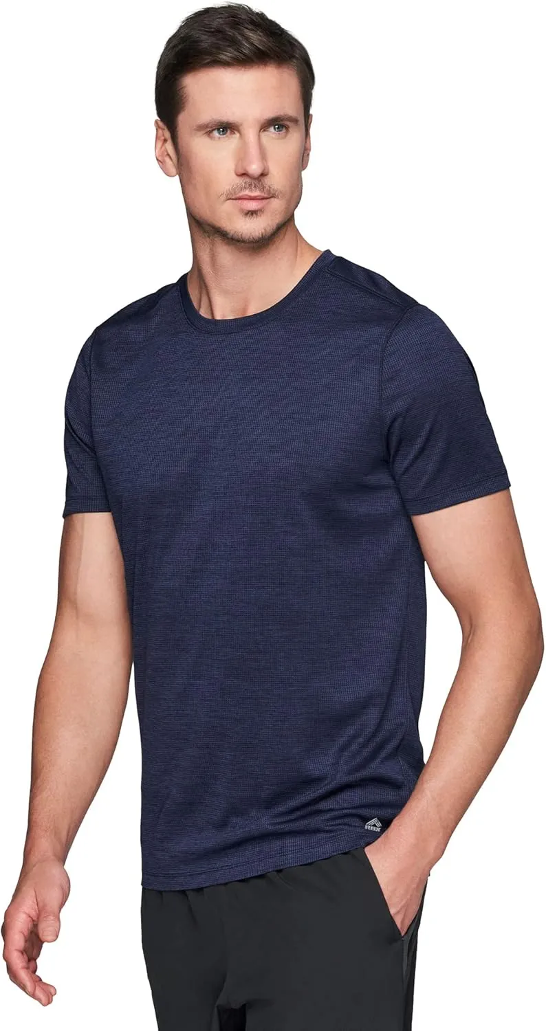 RBX Active Men's Athletic Performance Workout Gym Running Short Sleeve Crewneck T-Shirt
