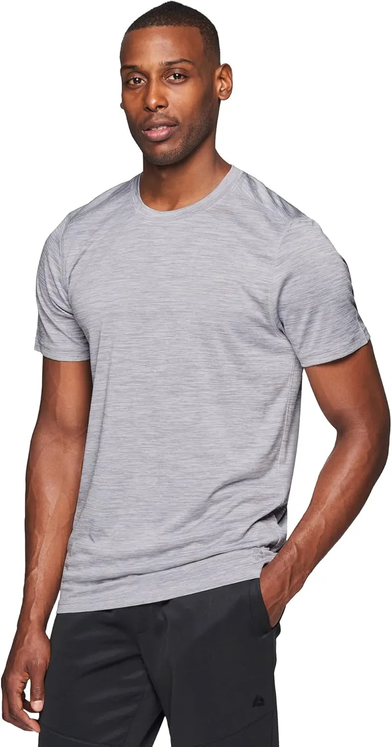 RBX Active Men's Athletic Performance Workout Gym Running Short Sleeve Crewneck T-Shirt