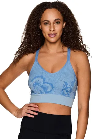 RBX Active Women's Athletic Fashion Racerback Seamless Low Impact Workout Sports Bra
