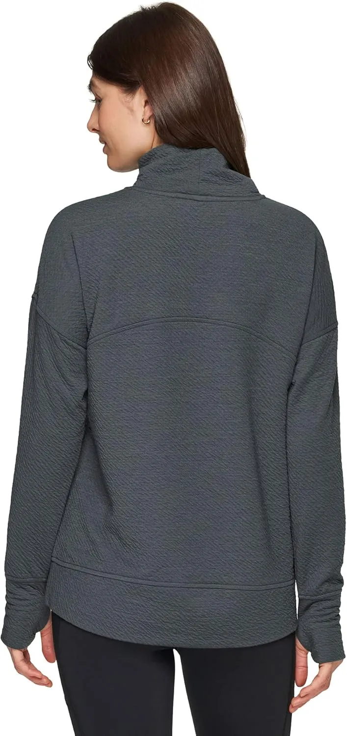 RBX Active Women's Ultra Soft Quilted Cowl Neck Pullover Sweatshirt