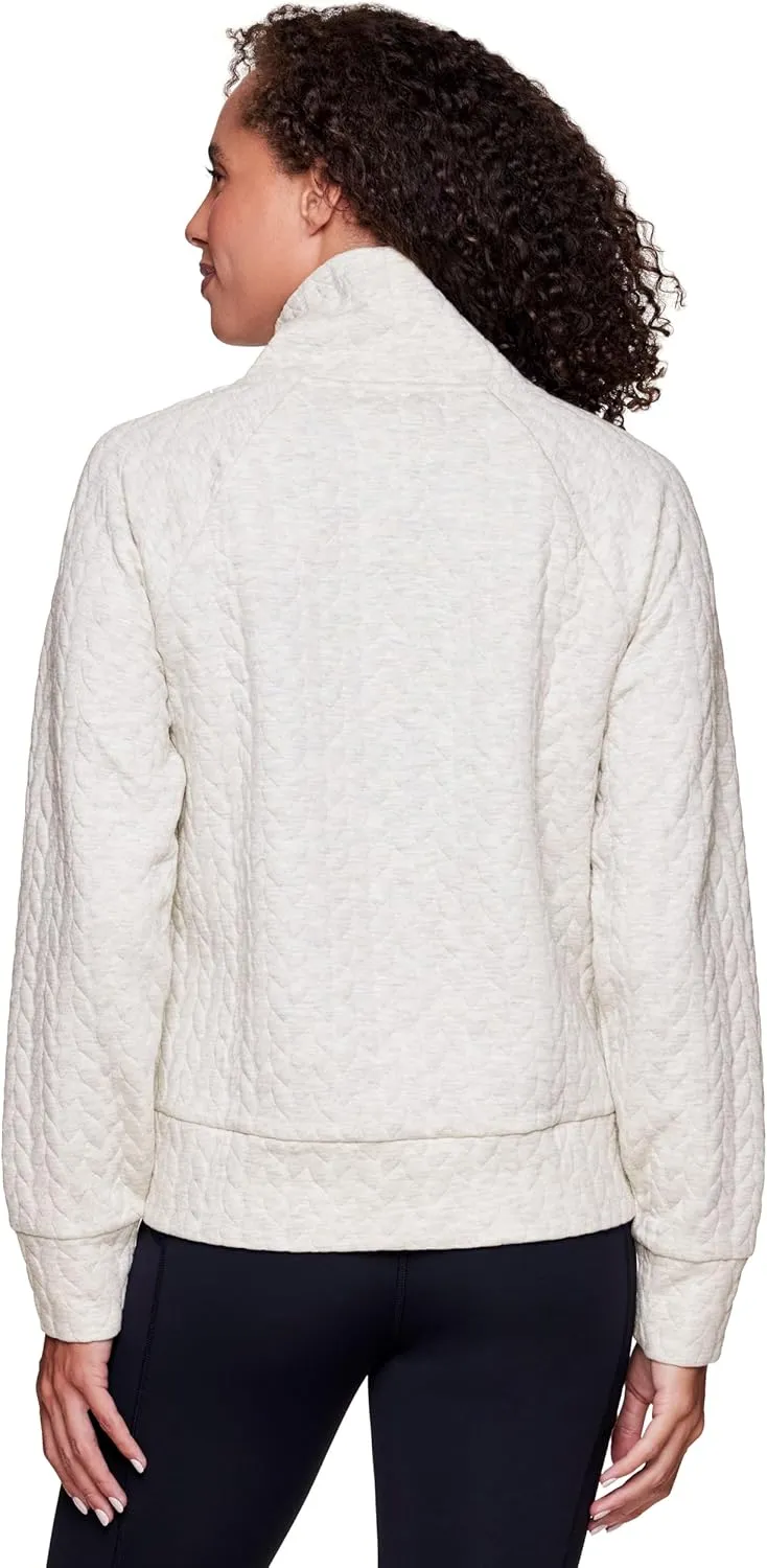 RBX Active Women's Ultra Soft Quilted Cowl Neck Pullover Sweatshirt
