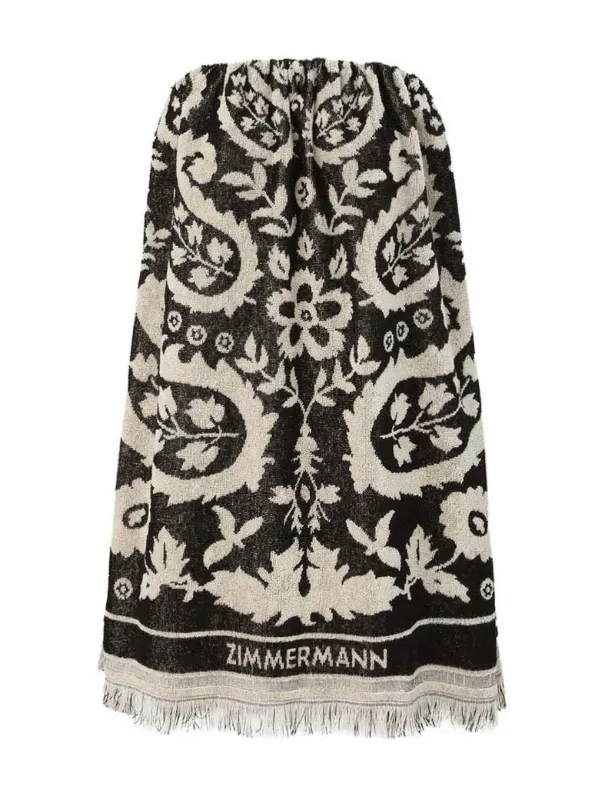 Rhiannon Towel Mini Dress in Black/Cream