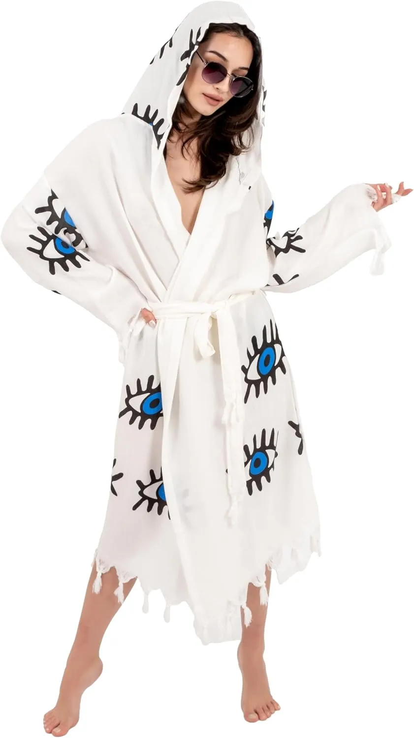Robes for Women 100% Cotton Turkish Cotton Bathrobe for Men and Women