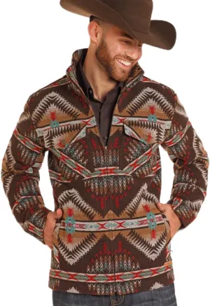 Rock & Roll Denim Powder River Men's Aztec Jacquard Jacket - Brown - DM92C04061
