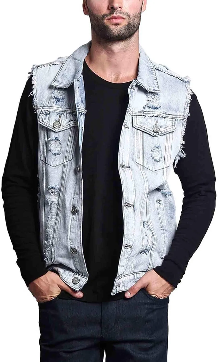 Rocker Denim Jean Vest Jacket