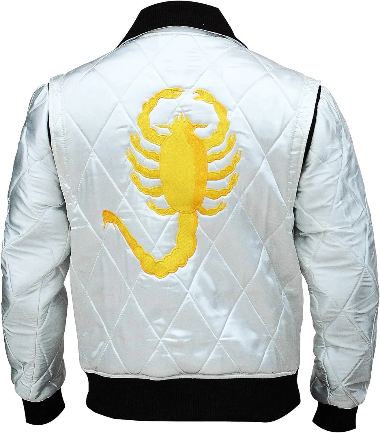 Satin Bomber Jacket Men Quilted Style Lightweight Outerwear Coat