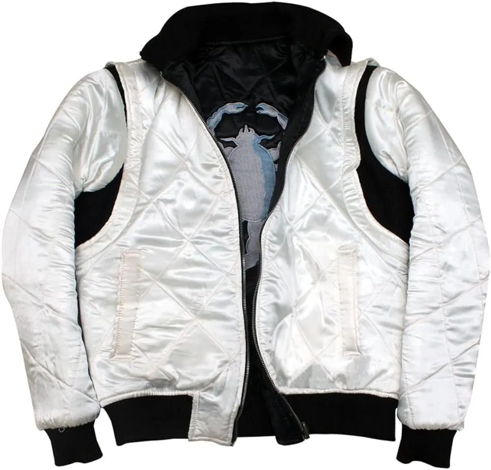 Satin Bomber Jacket Men Quilted Style Lightweight Outerwear Coat