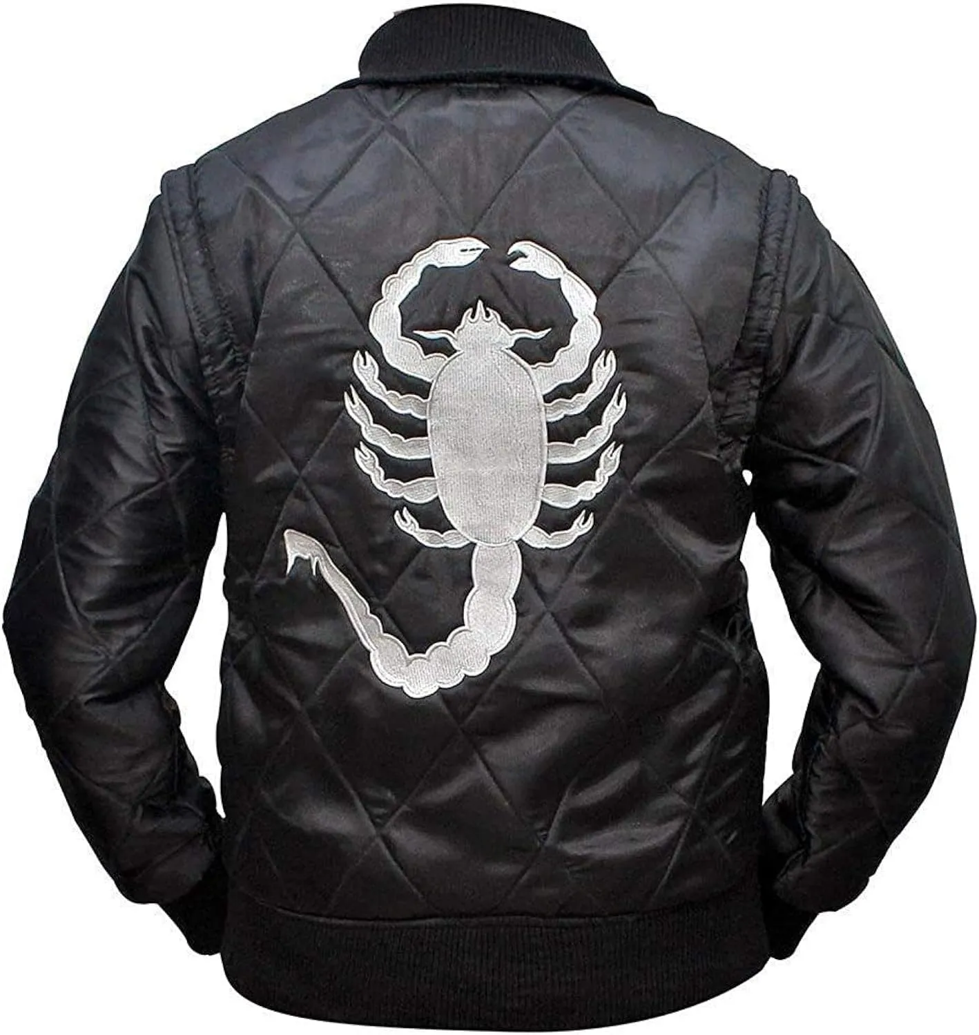 Satin Bomber Jacket Men Quilted Style Lightweight Outerwear Coat