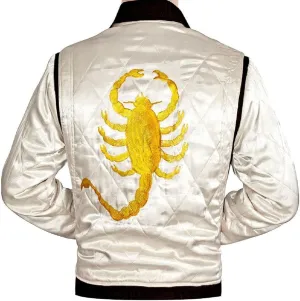 Satin Bomber Jacket Men Quilted Style Lightweight Outerwear Coat