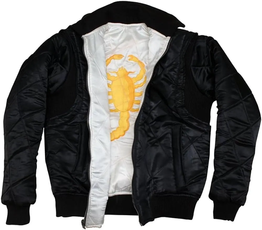 Satin Bomber Jacket Men Quilted Style Lightweight Outerwear Coat
