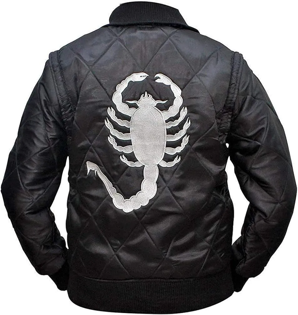 Satin Bomber Jacket Men Quilted Style Lightweight Outerwear Coat