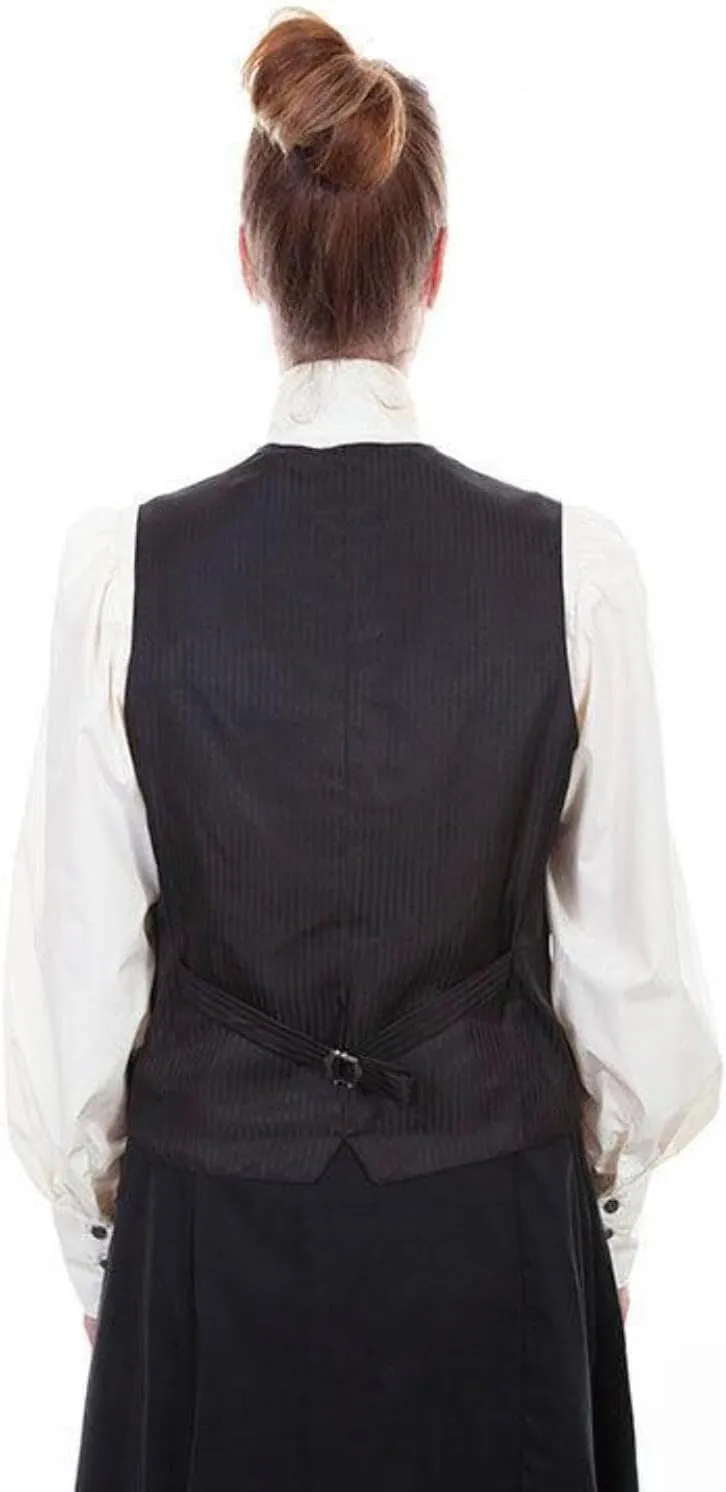 Scully Western Vest Womens Rangewear Paisley Button Teal F0_RW606