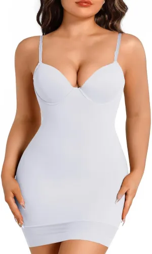 Shapewear Slip under Dress Shapewear Dress Undergarments for Dresses Body Shaper Dress Tummy Control with Built In Bra