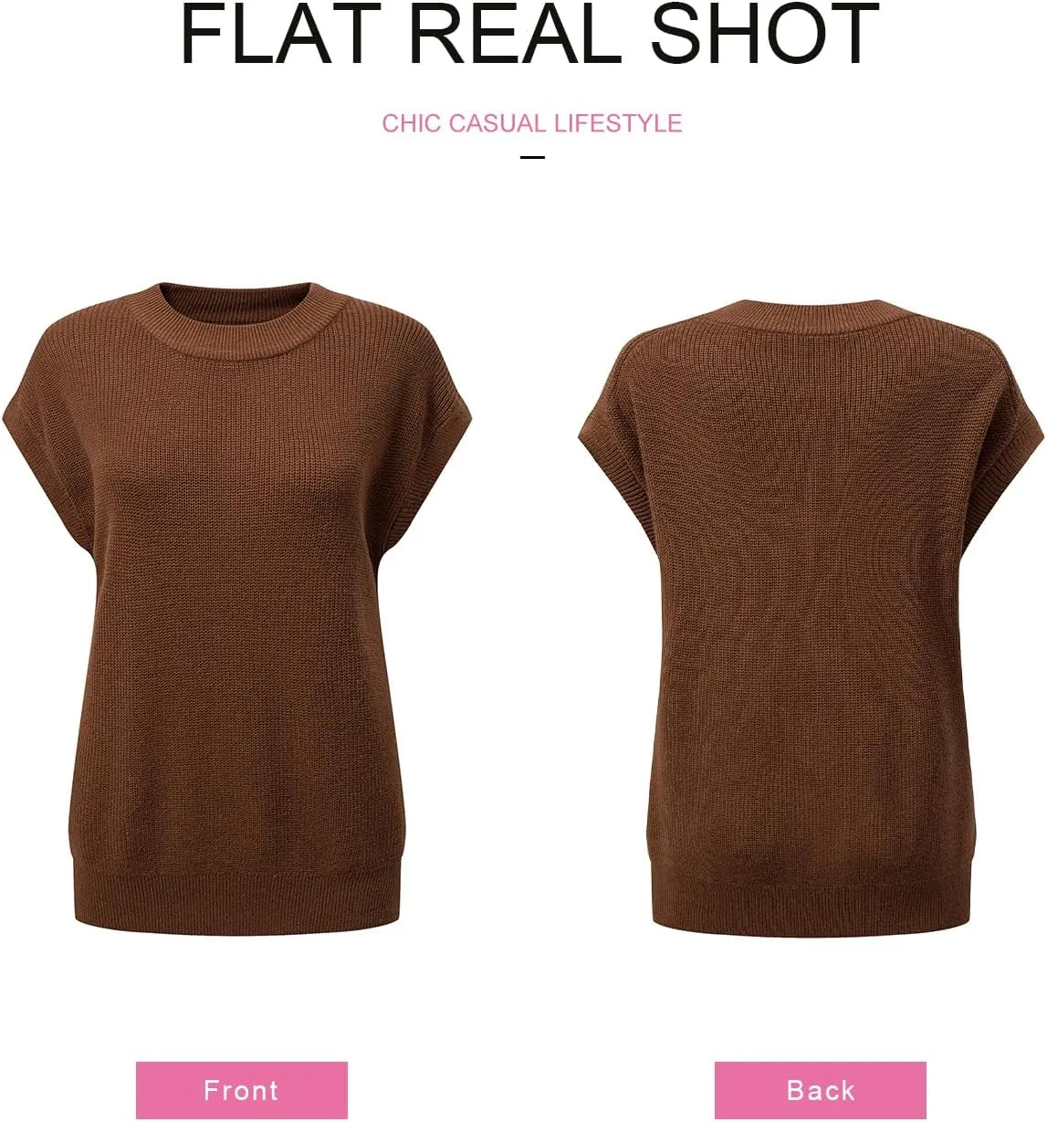 SHEWIN Womens Sweaters Crewneck Short Sleeve Shirts Casual Ribbed Knit Pullover Sweater Loose Tops for Women 2025