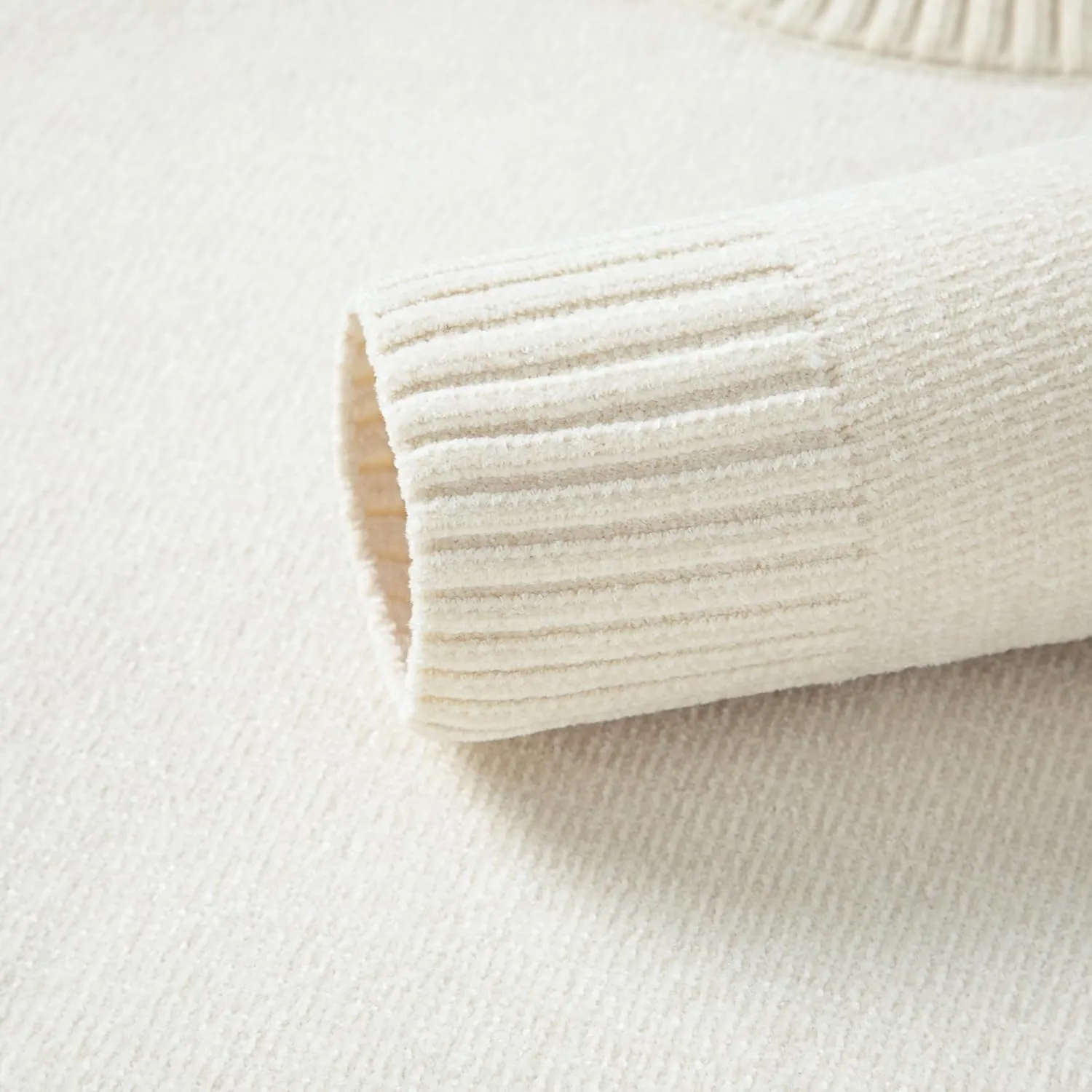 Simple&Opulence Women's Chenille Sweater Crewneck Long Sleeve Pullover Ribbed Cuff Hem Round Neck Jumper Tops