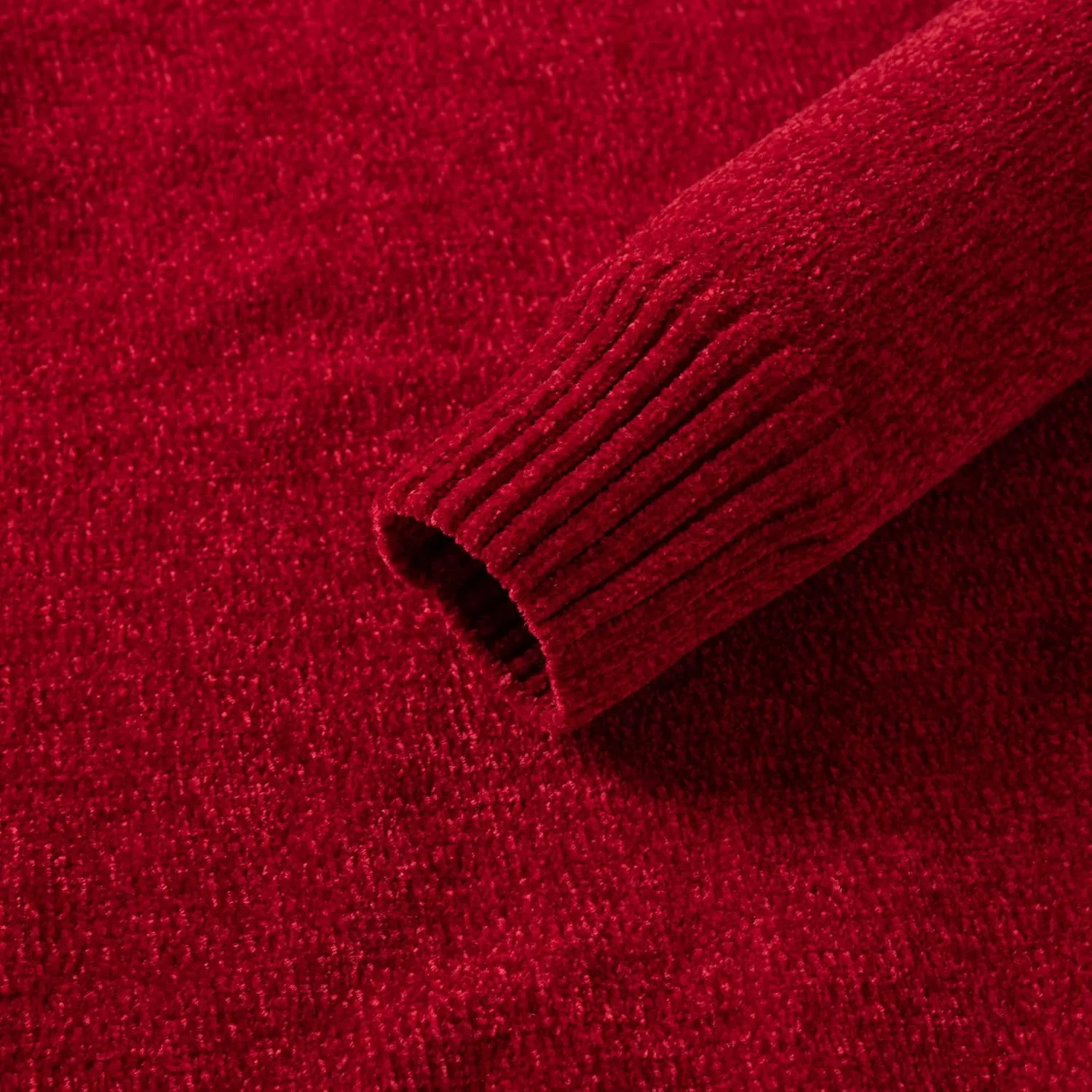 Simple&Opulence Women's Chenille Sweater Crewneck Long Sleeve Pullover Ribbed Cuff Hem Round Neck Jumper Tops